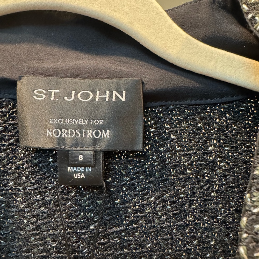 St. John Black and White Textured Blazer - Picture 6 of 8